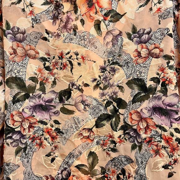 Vintage Victoria Secret Gold Label  Floral Pink Pajama Sleep Top - Picture 9 of 12